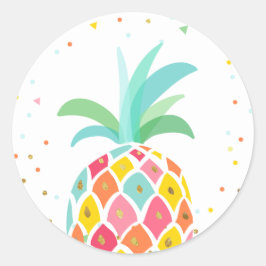 Pananassegels sticker Tropisch roze goud