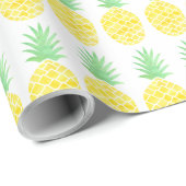 Pananasseipatroon voor Bright Geel en Groen Waterv Cadeaupapier (Rol Hoek)
