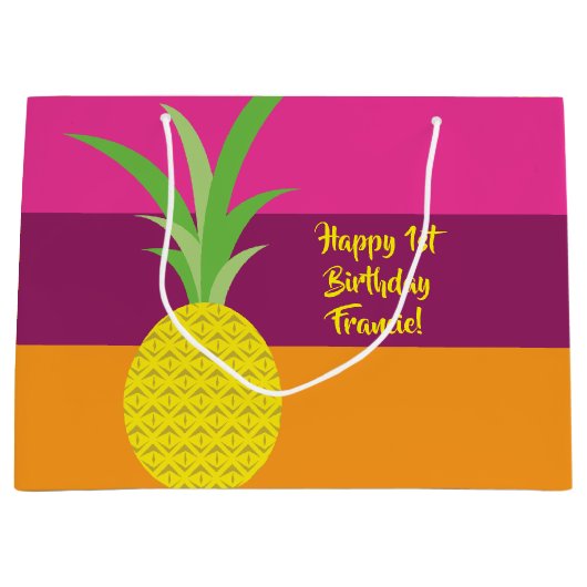 Pananassekrucht Zomer 1e verjaardag Thema anananie Groot Cadeauzakje (Voorkant)