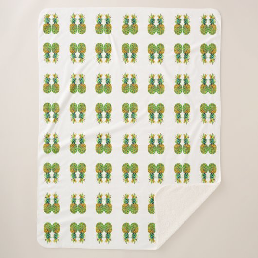 Pananasselpatroon CUTE Paar Sherpa Deken (Voorkant)