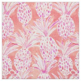 Pananassen met roze tropische Waterverf Stof