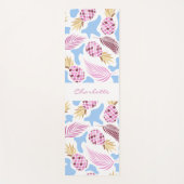 Pananassen roze blauwe tropische patroonnaam yogamat (Voorkant)