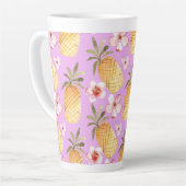 Pananassische retrospectieve tropische druk op lil latte mok (Linkerhoek)