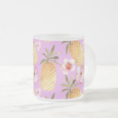 Pananassische retrospectieve tropische druk op lil matglas koffiemok (Voorkant rechts)