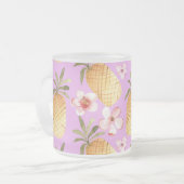 Pananassische retrospectieve tropische druk op lil matglas koffiemok (Voorkant links)