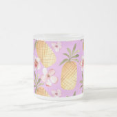 Pananassische retrospectieve tropische druk op lil matglas koffiemok (Center)