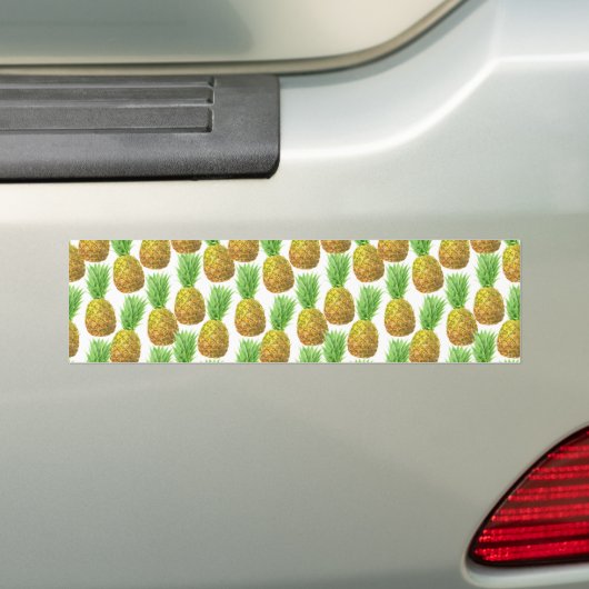 Pananassispatroon waterverf bumpersticker (Op auto)