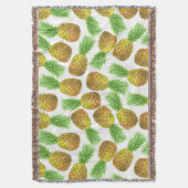 Pananassispatroon waterverf deken (Voorkant Verticaal)