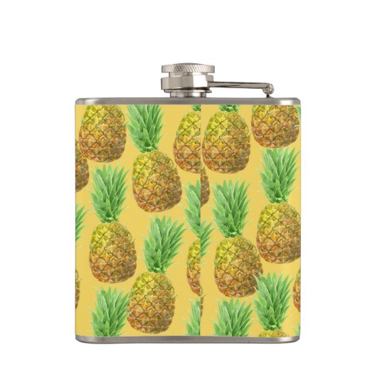 Pananassispatroon waterverf heupfles (Achterkant)