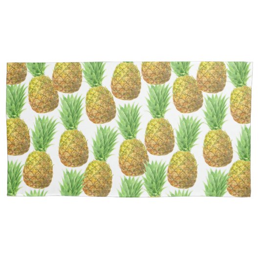 Pananassispatroon waterverf kussensloop (Voorkant-Links)