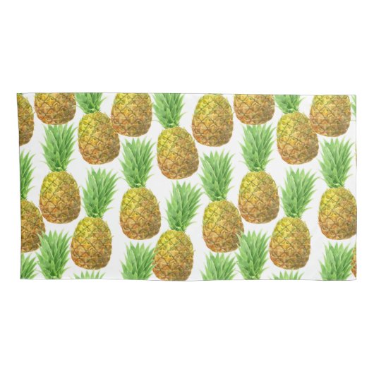 Pananassispatroon waterverf kussensloop (Achterkant-Rechts)