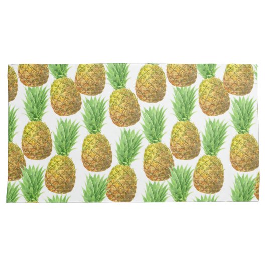 Pananassispatroon waterverf kussensloop (Voorkant-Rechts)