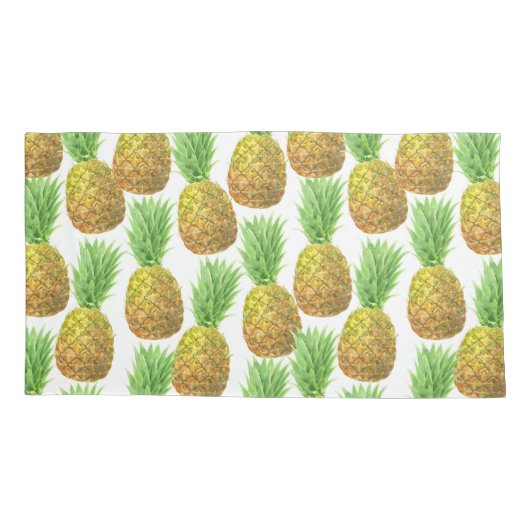 Pananassispatroon waterverf kussensloop (Achterkant-Links)