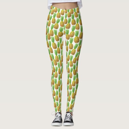 Pananassispatroon waterverf leggings (Voorkant)