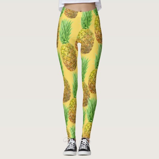 Pananassispatroon waterverf leggings (Voorkant)