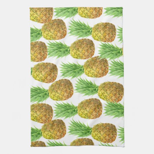 Pananassispatroon waterverf theedoek (Verticaal)