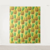 Pananassispatroon waterverf wandkleed (Voorkant)