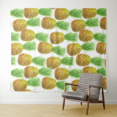 Pananassispatroon waterverf wandkleed (In Situ (horizontaal))