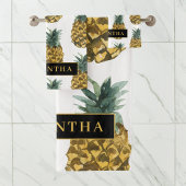 Pananassolpatroon met tropische Waterverf, met naa Bad Handdoek