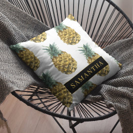 Pananassolpatroon met tropische Waterverf, met naa Buitenkussen