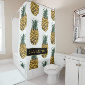Pananassolpatroon met tropische Waterverf, met naa Douchegordijn (In situ)