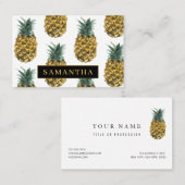 Pananassolpatroon met tropische Waterverf, met naa Visitekaartje (Voorkant / Achterkant)