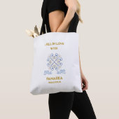 Panarea Sicilië Luxe Tegel Retro Chic Tote Bag (Dichtbij)