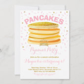 Pancake and Pajamas Birthday Invitation PJ's Party Kaart (Voorkant)