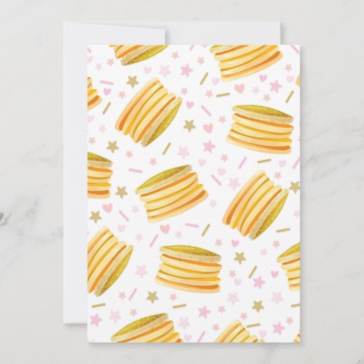 Pancake and Pajamas Birthday Invitation PJ's Party Kaart (Achterkant)