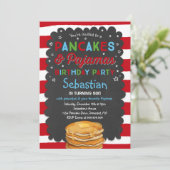 Pancake and Pajamas Birthday Invitation PJ's Party Kaart (Staand voorkant)