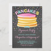 Pancake and Pajamas Birthday Invitation PJ's Party Kaart (Voorkant)