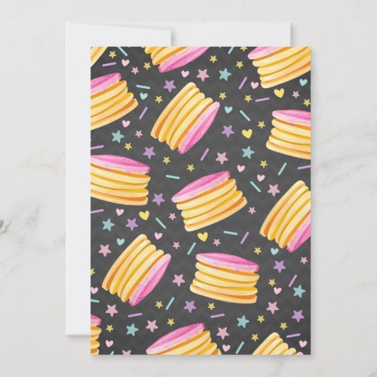 Pancake and Pajamas Birthday Invitation PJ's Party Kaart (Achterkant)