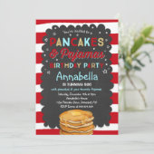 Pancake and Pajamas Birthday Invitation PJ's Party Kaart (Staand voorkant)