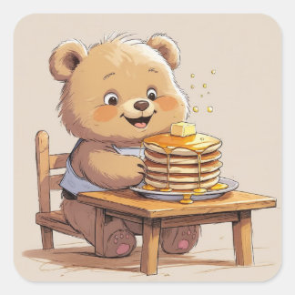 Pancake Bear Vierkante Sticker