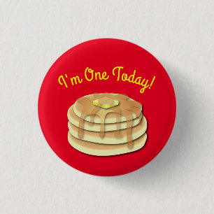 Pancake Birthday Party Flapjack Cute Kinder Ronde Button 3,2 Cm