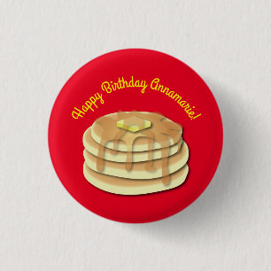 Pancake Birthday Party Flapjack Cute Kinder Ronde Button 3,2 Cm