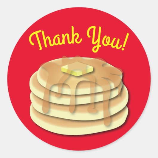 Pancake Birthday Party Flapjack Cute Kinder Ronde Sticker (Voorkant)