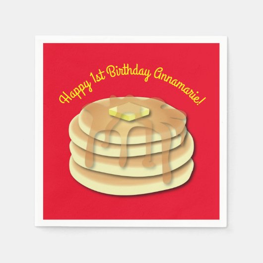 Pancake Birthday Party Flapjack Cute Kinder Servet (Voorkant)