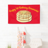 Pancake Birthday Party Flapjack Cute Kinder Spandoek (Insitu)