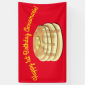 Pancake Birthday Party Flapjack Cute Kinder Spandoek (Verticaal)