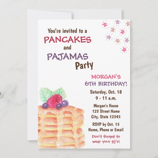 Pancake Birthday Uitnodiging (Voorkant)