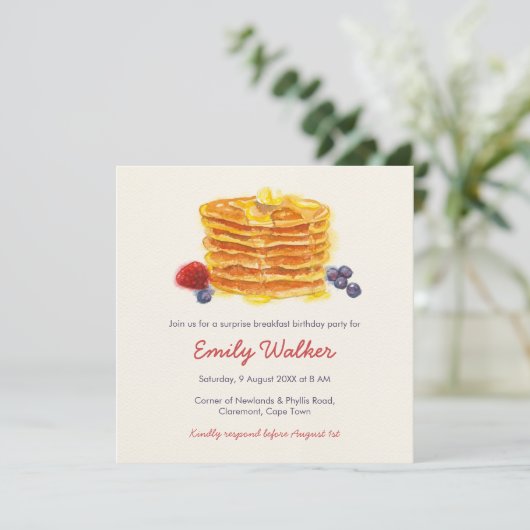 Pancake Breakfast Birthday Kaart (Staand voorkant)