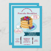 Pancake Breakfast Fundraising-uitnodiging Kaart (Voorkant / Achterkant)