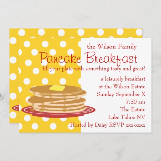 Pancake Breakfast Kaart (Voorkant / Achterkant)