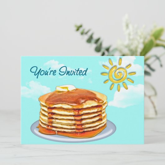 Pancake Breakfast Sun, Sky & Clouds Kaart (Staand voorkant)