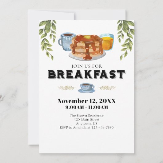 Pancake Breakfast Uitnodiging (Voorkant)