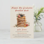 Pancake Brunch Graduation Celebration Invitation Kaart (Staand voorkant)