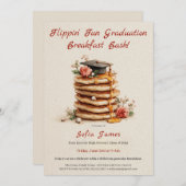 Pancake Brunch Graduation Celebration Invitation Kaart (Voorkant / Achterkant)