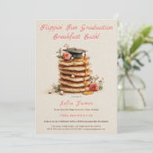 Pancake Brunch Graduation Celebration Invitation Kaart (Staand voorkant)