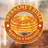 Pancake Diner Sjabloon Window Cling Raamsticker (Vel 2)